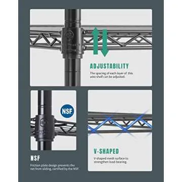Heavy Duty Adjustable Metal Shelving Unit with Wheels
