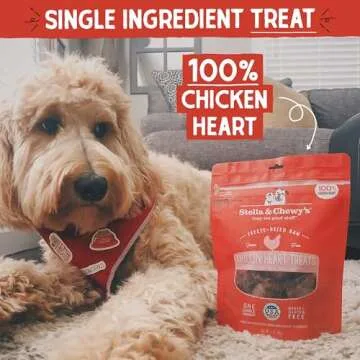 Stella & Chewy's Freeze-Dried Raw Single Ingredient Chicken Hearts Dog Treats, 11.5 oz. Bag