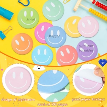 AgincBerry Colorful Smile Face Sticky Notes 30PCS