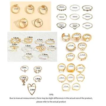 Palotay 48pcs Gold Stackable Rings Set for Women