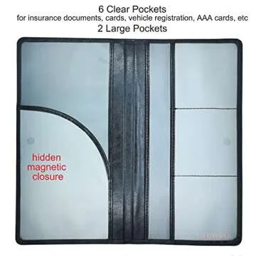 LIFUTOPIA Bing Rhinestone Car Registration and Insurance Document Holder, Glitter Artificial Diamond Lether Vehicle Accessories Car Essentials Glove Box Organizer Compartment Case Black