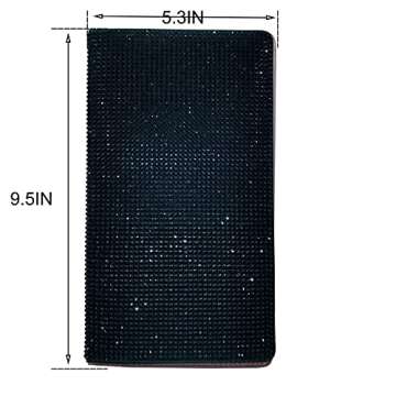 LIFUTOPIA Bing Rhinestone Car Registration and Insurance Document Holder, Glitter Artificial Diamond Lether Vehicle Accessories Car Essentials Glove Box Organizer Compartment Case Black
