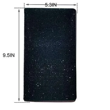 LIFUTOPIA Bing Rhinestone Car Registration and Insurance Document Holder, Glitter Artificial Diamond Lether Vehicle Accessories Car Essentials Glove Box Organizer Compartment Case Black