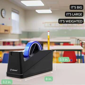 Heavy-Duty Large One-Handed Tape Dispenser for Crafting