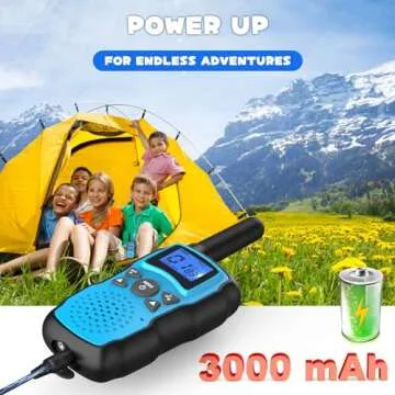 Wishouse Walkie Talkies for Kids Rechargeable Long Range,4 5 6 7 8 Year Old Boy Girl Birthday Gift,Camping Games Cool Toys Ideas for Children with 6000mAh Batteries,Flashlight,Lanyard,2 Pack Pink Blue