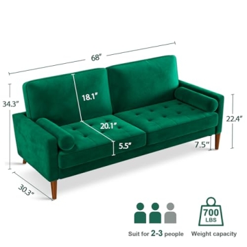 Find Comfort with Vesgantti Green Velvet Couch