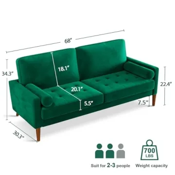 Find Comfort with Vesgantti Green Velvet Couch