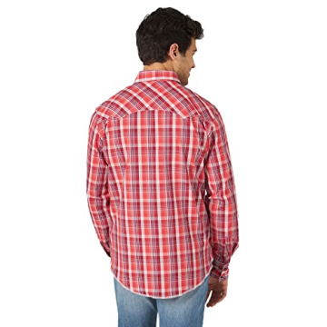 Wrangler Men's Western Fashion Two Pocket Long Sleeve Snap Shirt