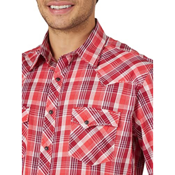 Wrangler Men's Western Fashion Two Pocket Long Sleeve Snap Shirt
