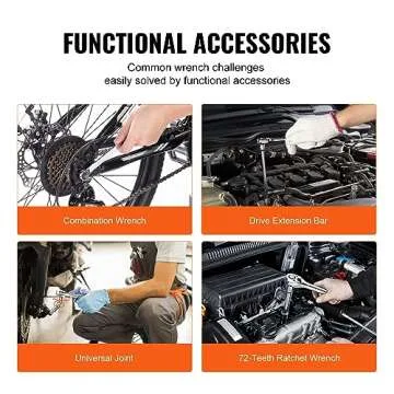 VEVOR Mechanics Tool Set and Socket Set, 1/4" 3/8" 1/2" Drive Deep and Standard Sockets, 450 Pcs SAE and Metric Mechanic Tool Kit with Bits, Combination Wrench, Hex Wrenches, Accessories, Storage Case