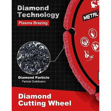 EZARC Diamond Cutting Wheel 4 1/2 x 7/8 Inch for Metal, Cut Off Wheel with 5000+ Cuts on Rebar, Stee...