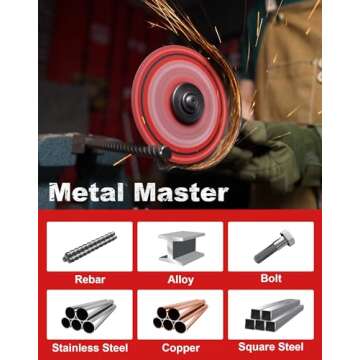 EZARC Diamond Cutting Wheel 4 1/2 x 7/8 Inch for Metal, Cut Off Wheel with 5000+ Cuts on Rebar, Steel, Iron and INOX