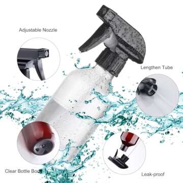 Teyssor Spray Bottles Water Spray Bottle for Plant 2 Packs- BPA Free -10 oz/300 ml Plastic Refillable Containers Fine Mist Small Spray Bottle with Adjustable Nozzle for Hair, Cooking, Cleaning