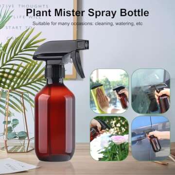 Teyssor Spray Bottles Water Spray Bottle for Plant 2 Packs- BPA Free -10 oz/300 ml Plastic Refillable Containers Fine Mist Small Spray Bottle with Adjustable Nozzle for Hair, Cooking, Cleaning