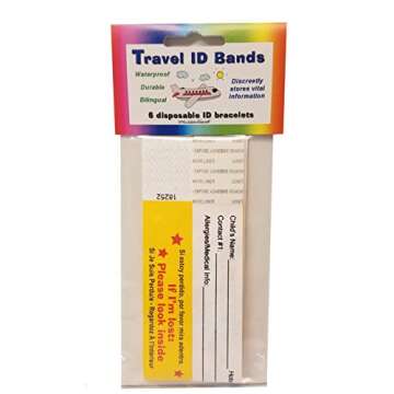 Children Safety ID Wristband Waterproof Identification Bracelets for Outdoor Fun, 6 Pack