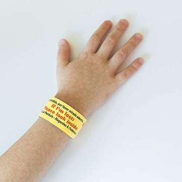 Children Safety ID Wristband Waterproof Reusable 6 Pack