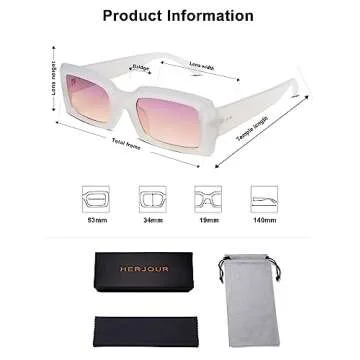 Trendy Rectangle Sunglasses for Men and Women - UV400 Protection