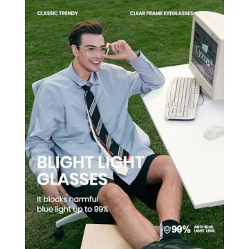 Cyxus Clear Blue Light Glasses for Women Men Reduce Eye Strain UV Blocking for Computer Screen