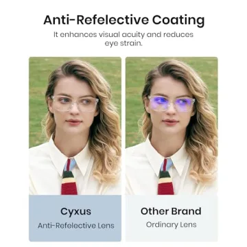 Cyxus Clear Blue Light Glasses for Women Men Reduce Eye Strain UV Blocking for Computer Screen
