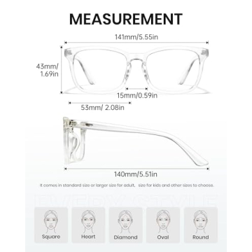 Cyxus Clear Blue Light Glasses for Women Men Reduce Eye Strain UV Blocking for Computer Screen