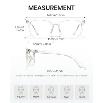 Cyxus Clear Blue Light Glasses for Women Men Reduce Eye Strain UV Blocking for Computer Screen