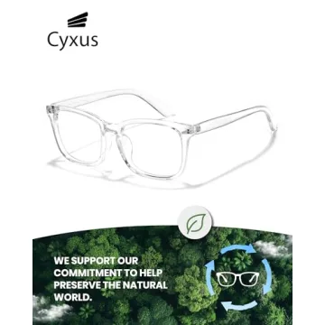Cyxus Clear Blue Light Glasses for Women Men Reduce Eye Strain UV Blocking for Computer Screen