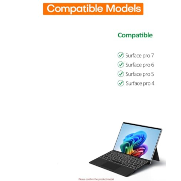 Microsoft Surface Pro 4, 5, 6, 7 Keyboard - Black (Renewed)