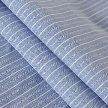 Stylish Blue and White Stripe Tablecloth with Tassels