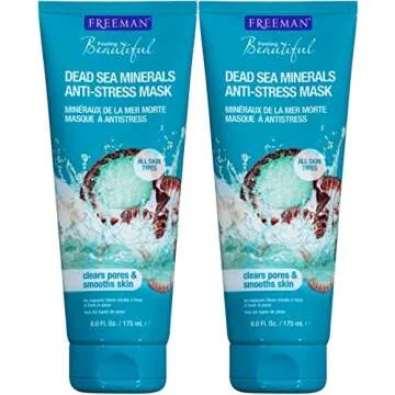 Freeman Anti-Stress Clay Facial Mask with Dead Sea Minerals, Balancing and Clearing Beauty Face Mask...