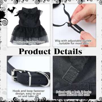 Coume Black Dog Halloween Costume Set for Medium Pets