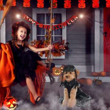 Coume Black Dog Halloween Costume Set for Medium Pets
