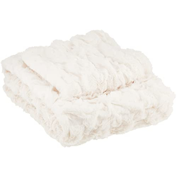 Comfort Spaces Ruched Faux Fur Plush 3 Piece Throw Blanket Set Ultra Soft Fluffy with 2 Square Pillo...