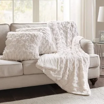 Luxury Faux Fur 3 Piece Throw Blanket Set for Comfort