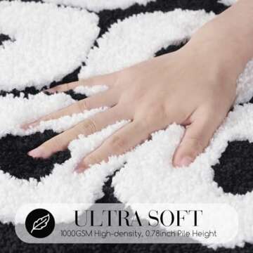 ELDONE You Look Good Bath Mat - Cool Black and White Bathroom Rugs Non Slip Washable, Black Bathroom Decor, Hypebeast Bedroom Decor Aesthetic, Cute Funny Funky Trendy Bathroom Mats 25" x 21"