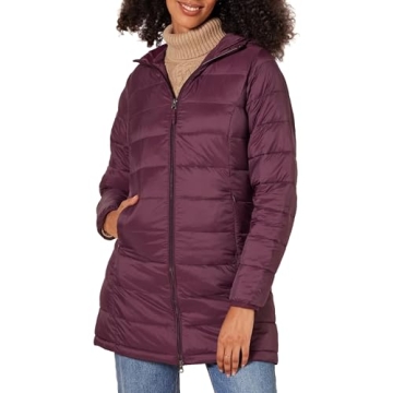 Amazon Essentials Women's Lightweight Full-Zip Water-Resistant Hooded Puffer Coat (Available in Plus...
