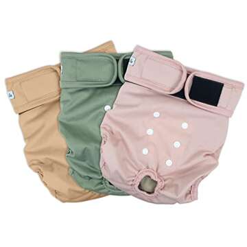 Grecle Washable Female Dog Diapers - Premium Reusable Diapers for Doggie in Heat - Highly Absorbent ...