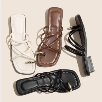 Stylish LVOMU Women's Leather Sandals for Summer Events