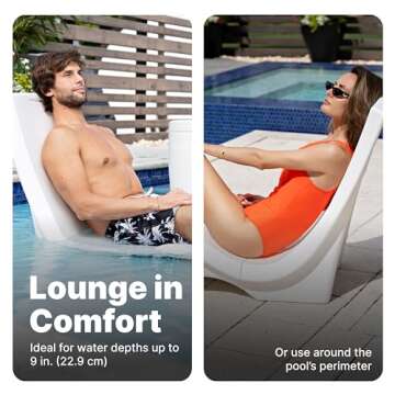 Step2 Vero Pool Chair, Fade-Resistant, Waterproof Patio Furniture for Sun Shelf, Use in Pools up to ...