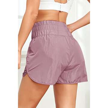Trendy Queen Women's High Waisted Athletic Shorts in Purple