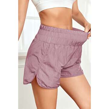 Trendy Queen Women's High Waisted Athletic Shorts in Purple