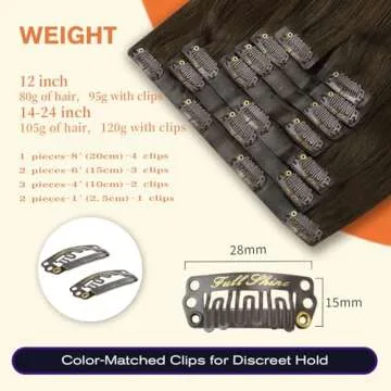 Full Shine Clip-in Hair Extensions Real Human Hair