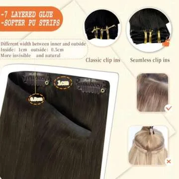 Full Shine Clip-in Hair Extensions Real Human Hair