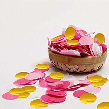 Multicolor Confetti for Parties- Eco Friendly Biodegradable Confetti Paper 0.98 inch Round Tissue Pa...