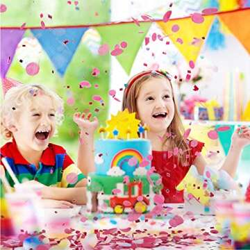 Multicolor Confetti for Parties- Eco Friendly Biodegradable Confetti Paper 0.98 inch Round Tissue Paper Table Confetti Dots for a Birthday, Wedding and for Decorations (Pink Gold White Confetti)