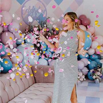 Multicolor Confetti for Parties- Eco Friendly Biodegradable Confetti Paper 0.98 inch Round Tissue Paper Table Confetti Dots for a Birthday, Wedding and for Decorations (Pink Gold White Confetti)