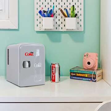 Diet Coke Mini Fridge - Portable Cooler for Drinks