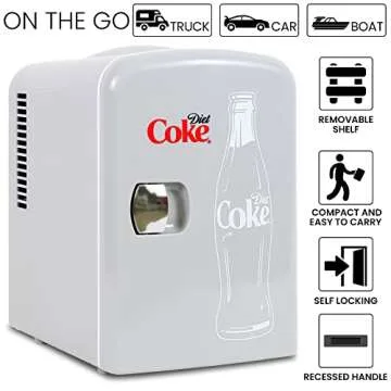 Diet Coke Mini Fridge - Portable Cooler for Drinks