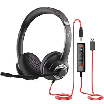 EAGLEND USB Headset with Noise Cancelling Mic