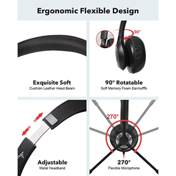 EAGLEND USB Headset with Noise Cancelling Mic