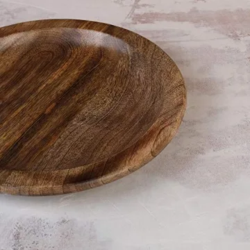 Handmade Mango Wood Salad Plate for Elegant Serving